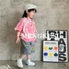 Kids tie-dye short sleeve T-shirts boys smiling face printed cotton Tees 2024 summer children cartoon casual shorts Z7283