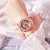 Hollow Out 2024 New Pentagram Dial Trend Trend Student Watch Hawnine Leather Strap Watch Watch Watch