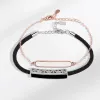 Pulsera De Pareja Original Dedicada, Un Par De Hombres Y Mujeres Pulsera De Pareja Tejida Con Pegamento Blanco Y Negro