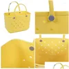 Bolsas de almacenamiento Bolsa de playa impermeable Sólido Organizador Perforado Cesta Verano Parque Acuático Bolsos Grandes Mujeres Regalos Stock Drop Entrega Hom Othmn