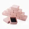 Jewelry Pouches 50pcs Square Cardboard Gift Boxes For Ring Earring Necklace Packaging Box Wholesale Pink Blue White 7.5x7.5x3.5cm