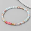 Charm Armbanden 4mm Blauwe Shoushan Stenen Kralen Natuurlijke Unakites Kristal Cilindervorm Vrouwen Zoete Feestsieraden