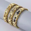 Van Clover pulseira Fashion trendsetters criativo novo produto ouro aço inoxidável masculino pulseira de diamante presente