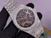 2024 relógio masculino diâmetro 40mm totalmente definido mosan diamante 3132 movimento espelho de cristal safira 904l aço à prova dwaterproof água relógios
