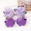 Haarschmuck 3 Teile/satz Künstliche Blume Haarnadeln Sonnenbrille Set Für Kinder Mädchen Vintage Geometrie Schutzbrille Kopfbedeckung