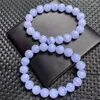 Link Armbänder 10,5 mm natürliche blaue Spitze Achat Armband handgefertigte runde Perlen Paar Energie Yoga Männer Frauen Schmuck 1 Stück