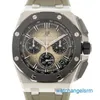 Beroemd polshorloge Spannend AP-polshorloge Epic Royal Oak Offshore-serie Automatisch mechanisch herenpolshorloge met timingfunctie 26420SO.OO.A600CA.0 Lichtgrijs