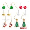 Pendant Necklaces Christmas Earrings Snowflake Sock Gloves Color Bells Pearl Ear Studs Year's Gift Jewelry Party Accessories for Ladies 7982