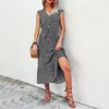 Casual Dresses 2024 Summer Women's V Neck Holiday Print Short Sleeve Lace Up A Line Chic Floral Dress for Women Fashion Midi