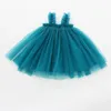 Summer Sling Girls Shiffon Skirt Wooden Ear Baby Princess Dress 240311