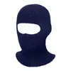 Basker för kreativ ansiktsmask 2in1 beanie hatt fast färg stickad termisk skid fulltäcke balaclava utomhus kallt väder