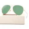 Classic 3016 Metal Pilot Glass Lens Sunglasses Non Polarizing