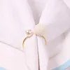 Towel Rings 6pcs Pearl Ball Napkin Holder For Wedding Table Decoroation Gold Ring Napkin Rings Hotel Party Servitte Buckles Table Towel Ring 240321