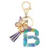 Keychains Resin Letter A-Z Keychain Initial Key Ring Alphabet Keyring With Tassel For Car Keys Wallet Handbags