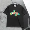 Camiseta de diseñador para hombre y mujer, jersey de verano con botón en el pecho, camiseta personalizada de algodón con estampado de letras, M-XXXL