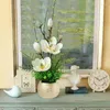 Vazolar Modern Manolya Çiçek Yapay Ev Mobilyası Dekorasyon Flowerpot Oturma Odası Masaüstü Düzenleme Süsleme Sanatı