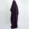 Roupas étnicas Mulheres Muçulmanas Vestido de Oração de Uma Peça Capa Completa Com Capuz Islâmico Eid Jilbab Overhead Abaya Kaftan com Hijab Dubai Ramadan Longo