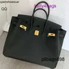 Cow Leather Totes Handbag 40cm Bag Hac 40 Handmade Top Quality Togo Leather Quality Genuine lychee pattern fashionable versatile cowhide lock buckle 25303540