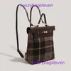 Hremms Kelyys 10a Top Quality Bag High End Tygväskor för Womens Autumn and Winter New Bag Checkered Handheld Korean Edition Original 1: 1 med riktig logotyp och låda