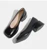 Kleid Schuhe Patent Leder Karree Toe Mary Janes High Heels Slip-On Prägnanten Stil Nähen Dekoration Zapatos De Novia para Boda Luxus