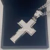 Collana con pendente a forma di croce Moissanite VVS stile Gesù ghiacciato per uomo con doppio strato 3D Pass Diamond Tester Gioielli hip-hop