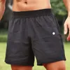 2024 MEN LULULEMENI YOGA Sports Outdoor Fiess Quick Dry Mens Shorts Solid Class Casual Runch Quarter Pant IKD556
