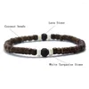 Bracelets de charme Bracelet en bois de noix de coco naturel hommes femmes à la main Howlite Braslet accessoires de loisirs chapelet perles Braclet tibétain Brazalete
