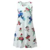 Casual Dresses Summer Sleeveless Pullover Printed Pocket Swing Round Neck Tank Top Dress Woman 2024 Vestidos