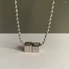 Anhänger Halsketten DIY Zirkon A-Z Initial Großbuchstabe Name Herz Halskette Für Frauen Männer Einfache Lange Perlen Kette Quadratischen Bead Charm Kragen