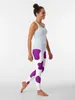 Actieve broek Paarse koeienprint Shirtpatroon T-shirts en leggings Sportkleding Legging Gym Dames