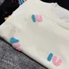 Driedimensionaal roze massaal alfabet breien T-shirt met korte mouwen Dames trui met ronde hals Pofmouwen Halve mouwen Eenvoudig heet meisjessweater