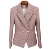 Abiti da donna Primavera Autunno Elegante Blazer 2024 In giacche da donna Testa di leone dorata Bottone Chambray Slim Fit