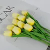 Fleurs décoratives 5 pièces, décoration de fête DIY, simulation de tulipe, 10 couleurs, fournitures de Festival, petite décoration de maison en soie