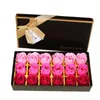 Flores decorativas, práctico jabón de crema simulado, flor de rosa, fácil de limpiar, caja de regalo de baño perfumado Floral de forma efectiva