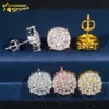 Designer smycken som säljer hiphop S925 VVS Moissanite Hot Selling Top Quality Stud Earring Pass Diamond Tester Skruv tillbaka 10K 14K Solid Gold Earrings