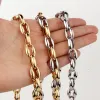 Colliers 7 "40" Top Quality 6.5 / 7.5 / 12 mm 316L ACIER INOXDUBLE FEMMES MEN MEN GOLD COLORS COFE COFE Collier de chaîne ou bracelet