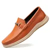 Chaussures décontractées hommes mocassins en cuir véritable Slip-Ons mode marque de luxe printemps automne