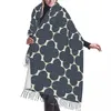 Sjaals Optische bloemenprint in walviskleur Kwastje sjaal Dames Zachte Orla Kiely Art Sjaal Wrap Dames Winter Herfst