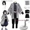 Cosplay Anime Costumes Iguro Obanai Kimono Uniform Anime Wig Rollspel Halloween Party White Snake Propc24321