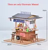 Casa delle bambole in legno fai-da-te Negozio di sushi giapponese Kit di costruzione in miniatura BBQ Colazione Casa delle bambole con mobili Giocattoli per regali per ragazze 240321