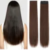 Piece doble peluca para mujeres, aumento invisible y sin trazarse, parche largo y recto, extensiones de 2 clips de cabello