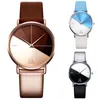 Womens Watch Fashion Dual Colored Disc Analog Quartz Coffee Milk Collision Casual Style Ladies Wristwatch Gradient Color 240318