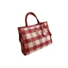 Sac à main de la marque de vente au détail Nouveau sac à main à la main pour femmes Plaid en laine