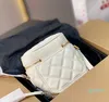 2024 maquiagem crossbody saco pequena corrente de couro crossbody sela bolsa luxurys bolsas treliça bolsa ombro