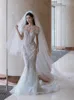 Bohemian diamond Mermaid Wedding Dresses off shoulder 2024 sequined bling plus size Bridal Gowns crystals sweep Train Luxurious Beaded Crystals Mermaid Dress