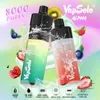 Склад ЕС Puffs Vape Одноразовая Puff Vapsolo Alpha 8000 Устройство с перезарядкой воздушного потока Электронные сигареты Pod System Vapes Puff Bar Shisha