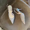 Sandales Baotou Femmes 2024 Été Fine Talon Maille Style Fée Demoiselle D'honneur Pointu Haute Chaussures De Mariage Tendance Instagram