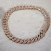 Hip Hop Schmuck 4 Reihen Silber vergoldet VVS Moissanit Diamant kubanische Gliederkette Halskette für Männer