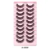 Faux cils multicouches épais et moelleux, naturellement doux, légers, faits à la main, réutilisables, bouclés, en vison, Extensions de cils à bande complète, accessoire de maquillage pour les yeux