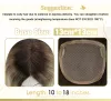 Toppers VeSunny Hair Toppers Hair Mono Base Topper 100% Real Human Hair Hand Made Toupee with 4 Clips 13*13 cm 1218" Human Hair